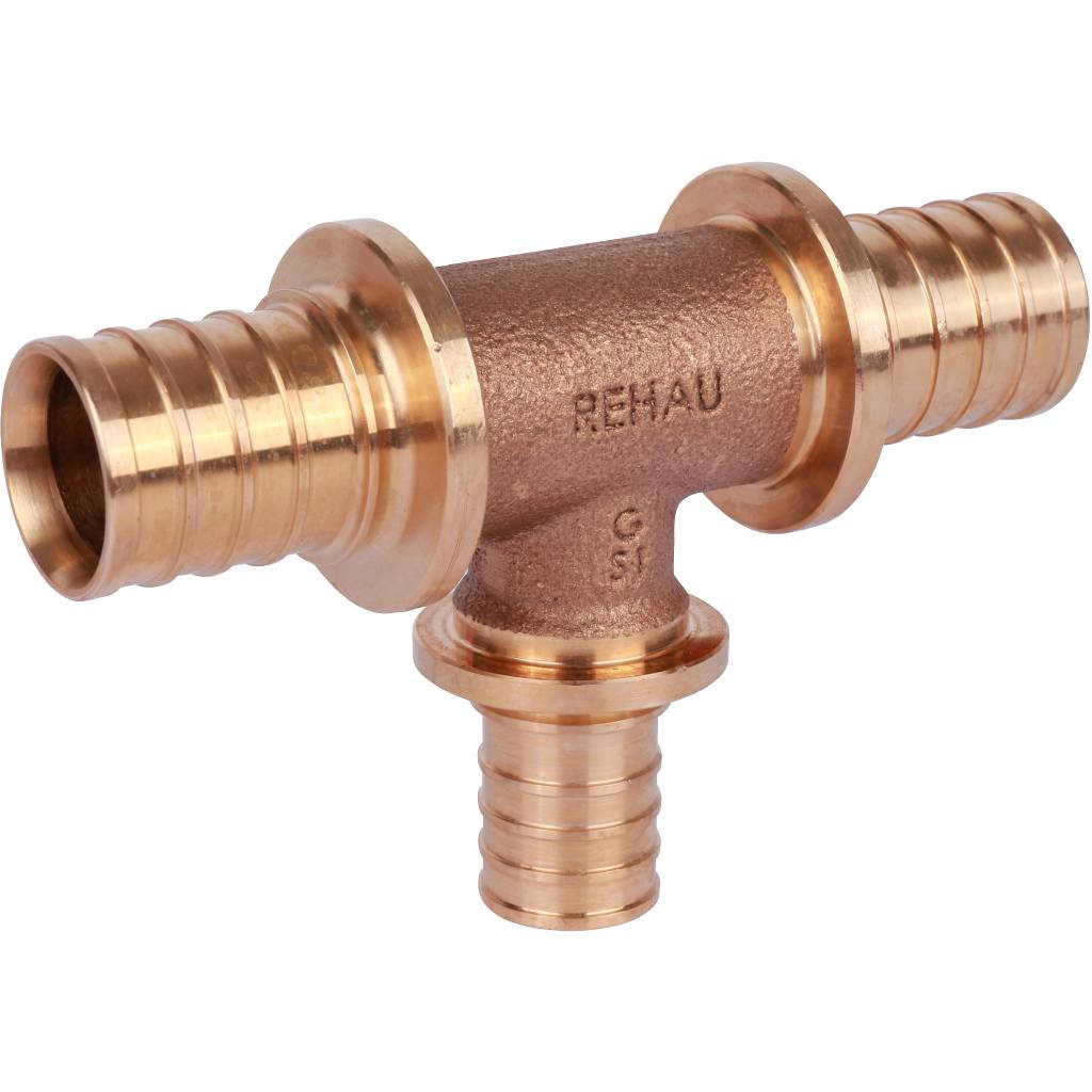 Тройник РЕХАУ RAUTITAN PLATINUM с уменьшенным боковым проходом 32-25-32 RX для труб из сшитого полиэтилена аксиальный