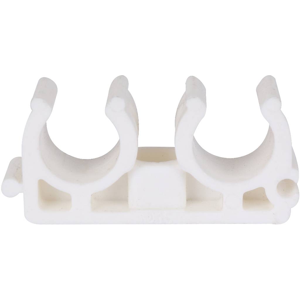 Двойное крепление Kalde d=16 для полипропиленовых труб под сварку (цвет белый), 3592-bck-160000