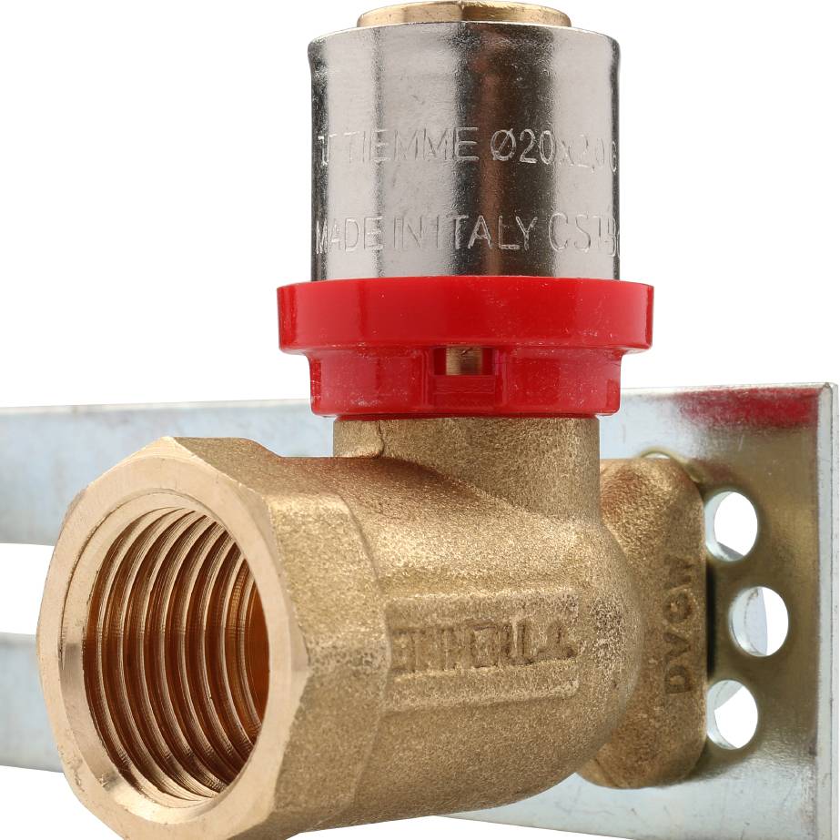 Водорозетка TIEMME двойная на планке 20х1/2, 1650106