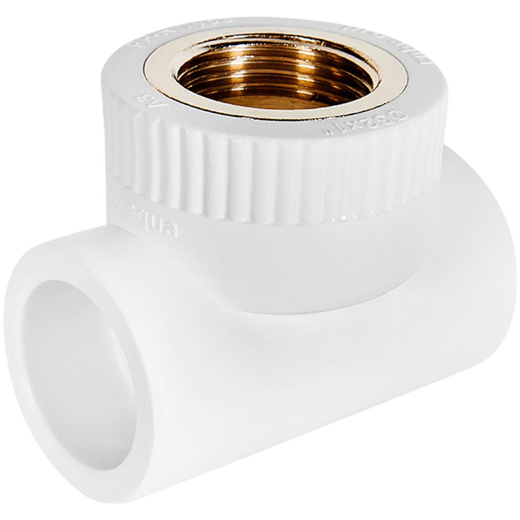 Тройник комбинированный Pro Aqua d=32-1 PP-R ВР Белый