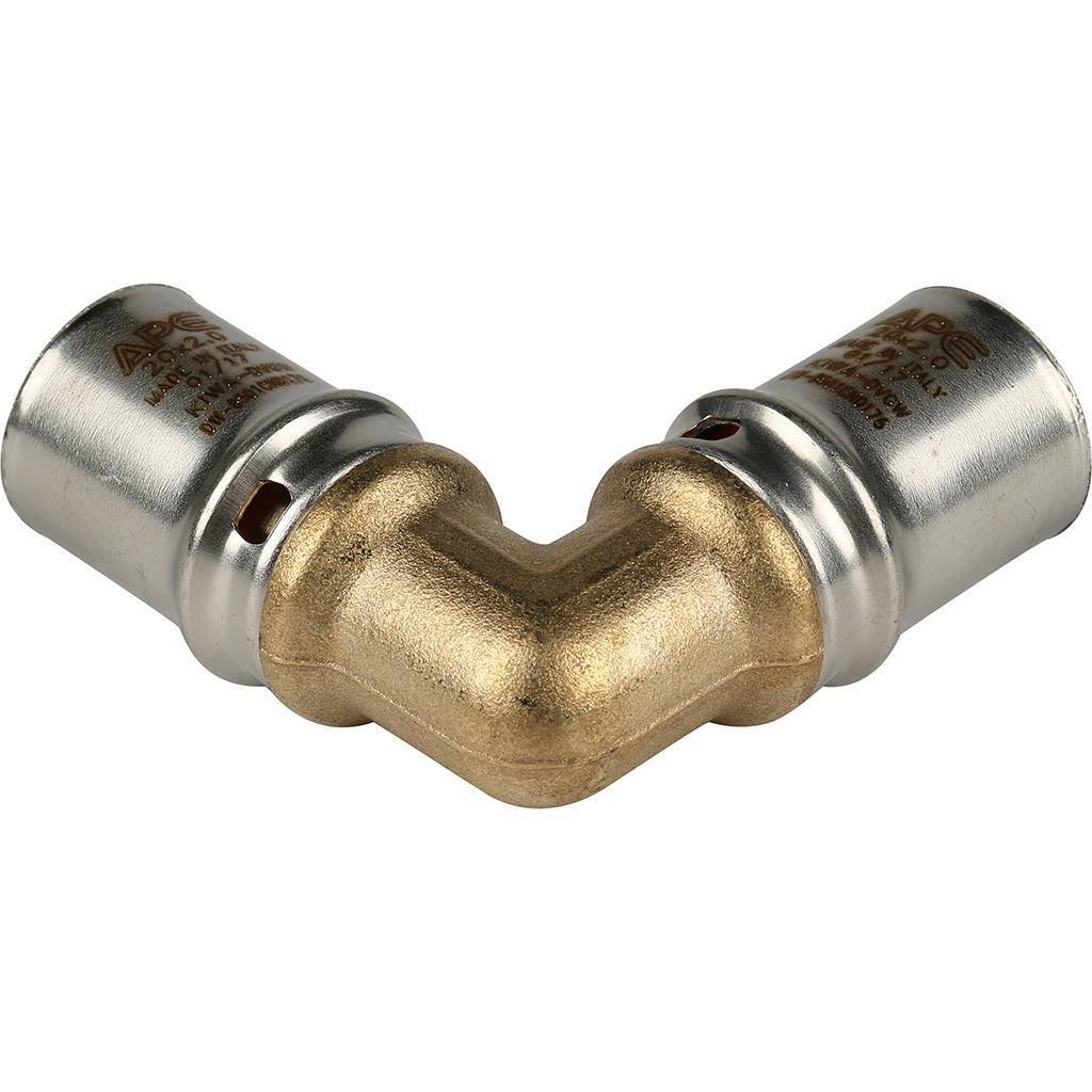 Угольник STOUT  90° 20х20 для металлопластиковых труб прессовой, SFP-0009-002020