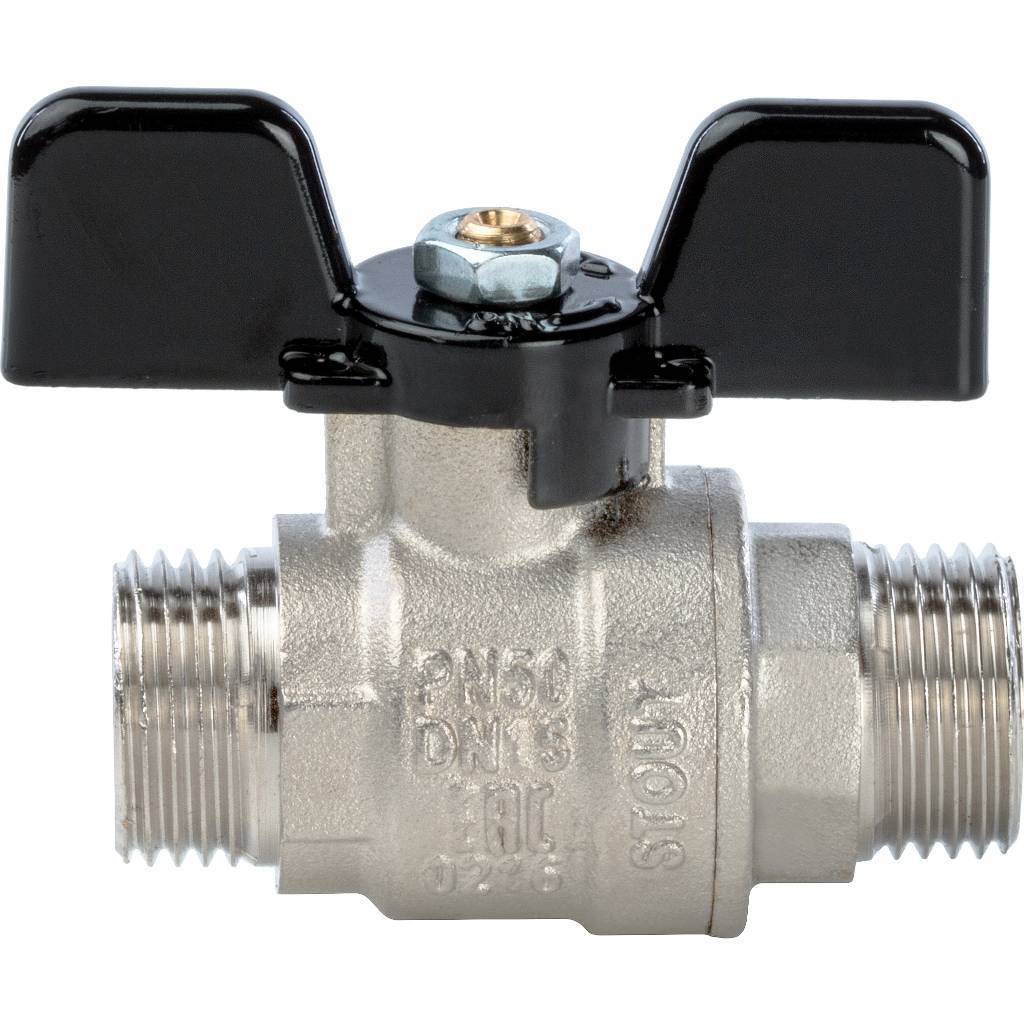 Кран шаровой STOUT полнопроходной, НР/НР, ручка бабочка 1/2, SVB-0006-000015