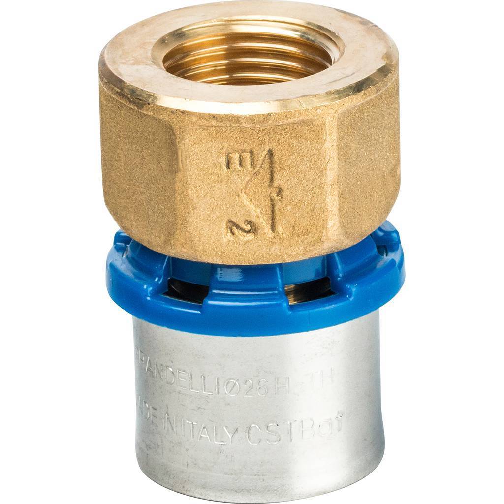 Муфта Prandelli Multyrama с внут.рез. (26х3)х1/2 профиль H,TH,U для металлопластиковых труб прессовой, 509.02.02.6