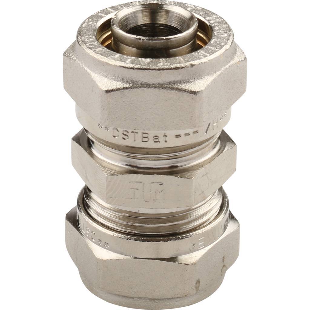 Муфта TIEMME соединительная (20.х2.0) для металлопластиковых труб винтовой, 1600024