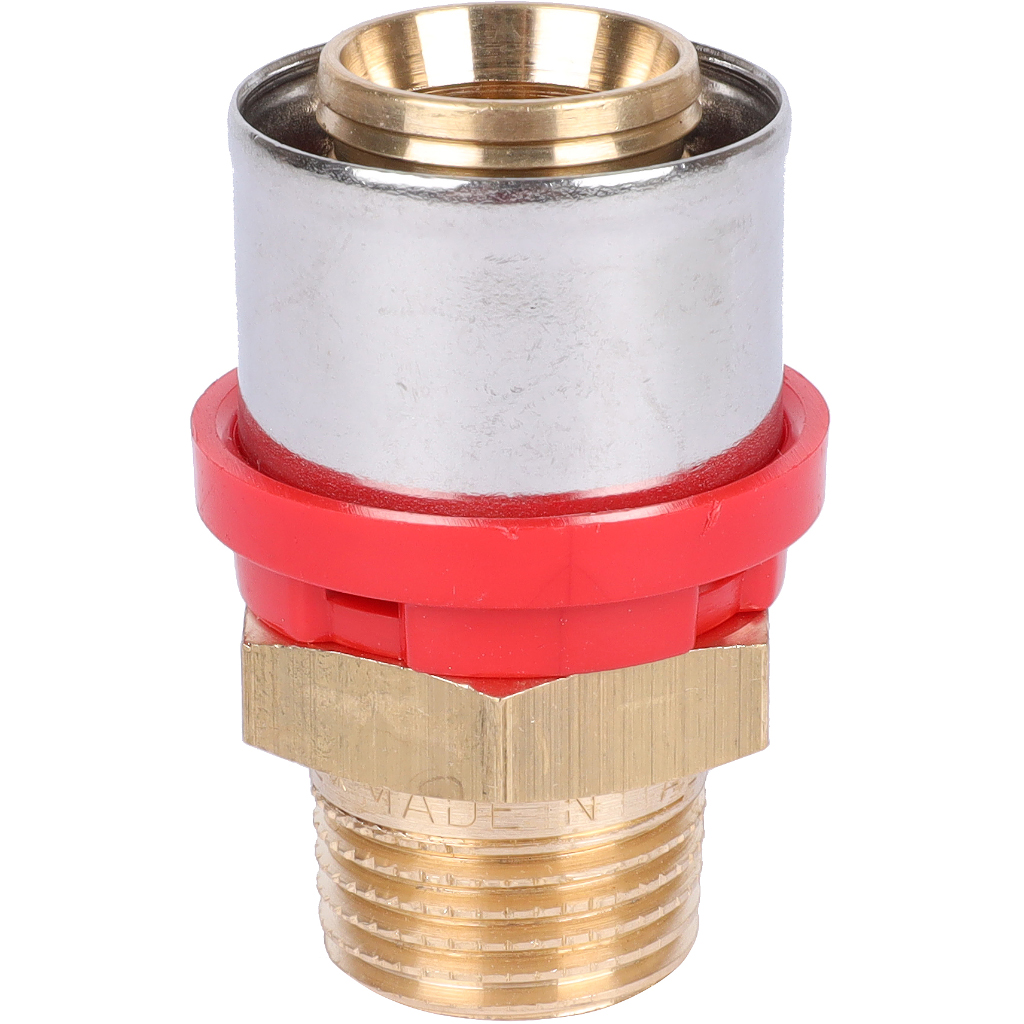 Муфта TIEMME с наружной резьбой 26x1/2 для металлопластиковых труб прессовой, 1650180