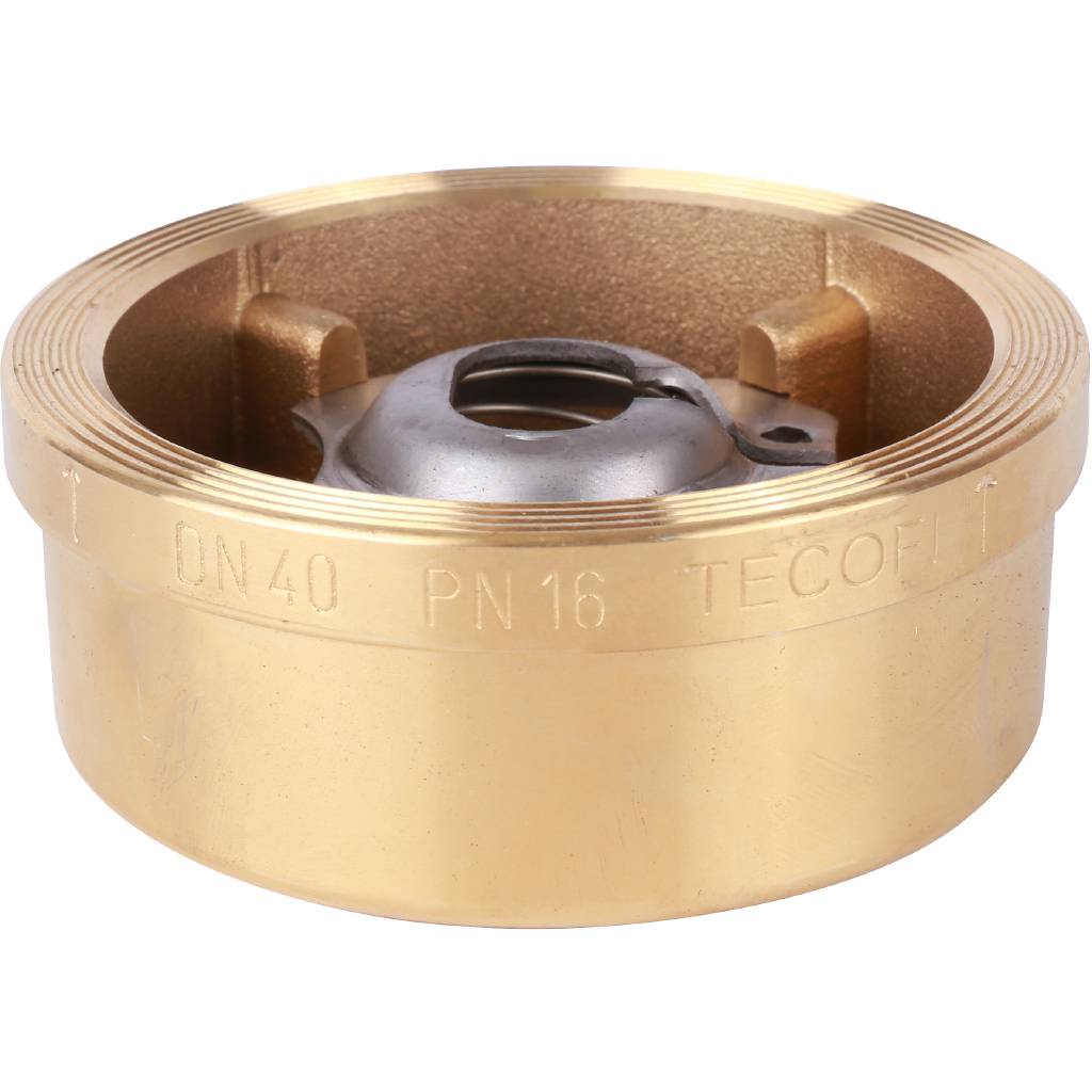 Клапан обратный осевой Tecofi Ду40 Ру16 межфланцевый из латуни, CA7441-0040