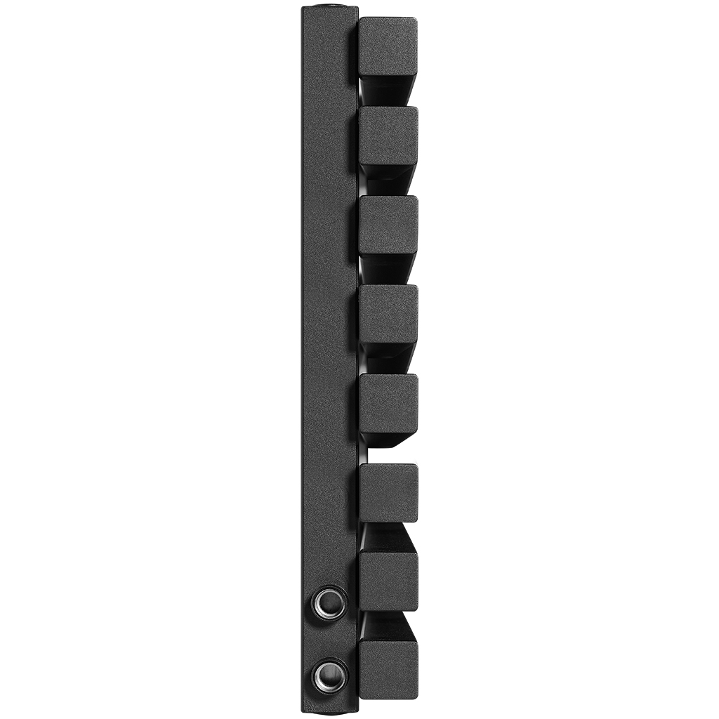 Стальной трубчатый радиатор STOUT TUBE QUADRO 8 секций нижнее правое подключение QV40-1750-8 R RAL1T103S9005 (черный матовый муар), STQV4017508RRAL1T103S9005