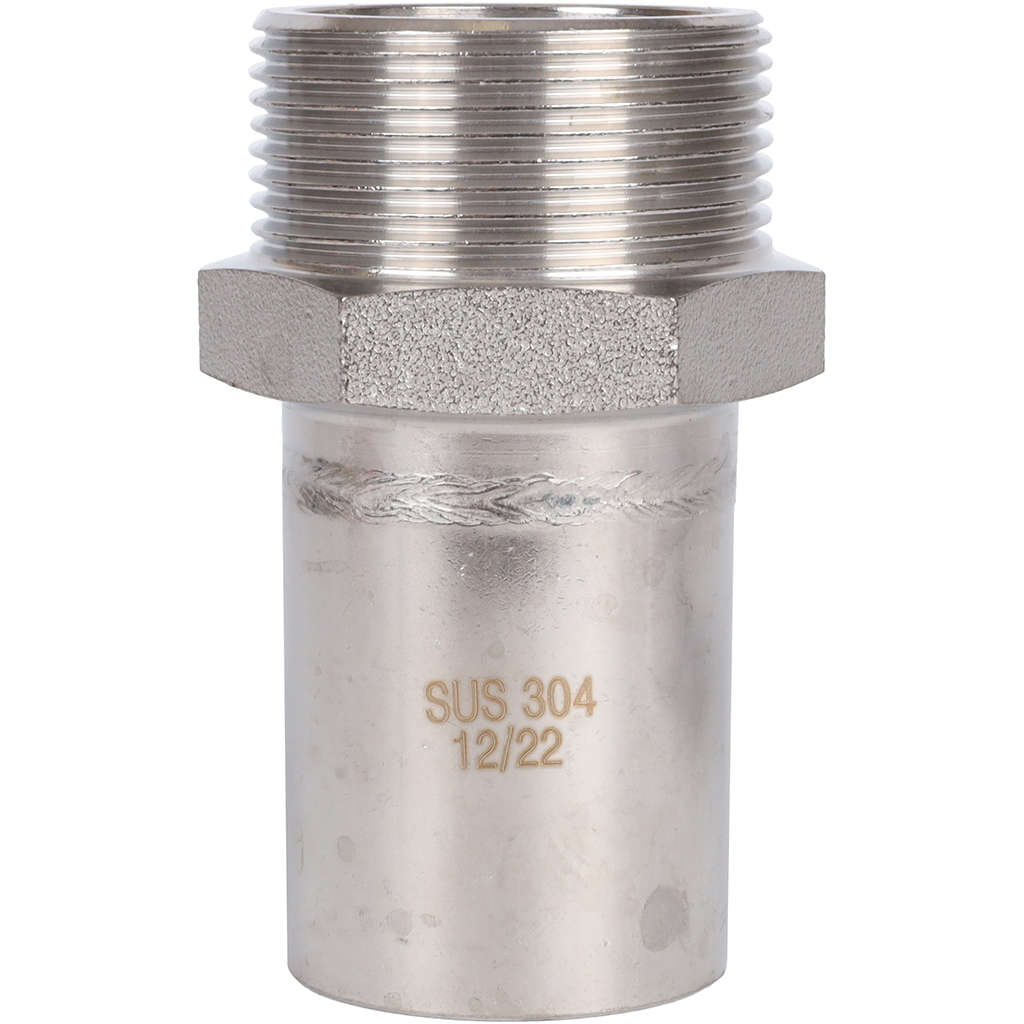 Вставка переходная НПр-НР ROMMER 42х1 1/2 из нержавеющей стали прессовой, RSS-0024-042112