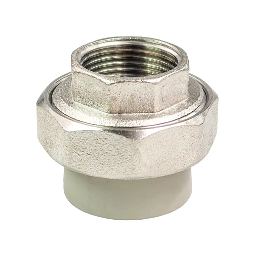 Муфта комбинированная разъемная (Американка) PPR внутренняя резьба 25х 3/4,  серый, RTP