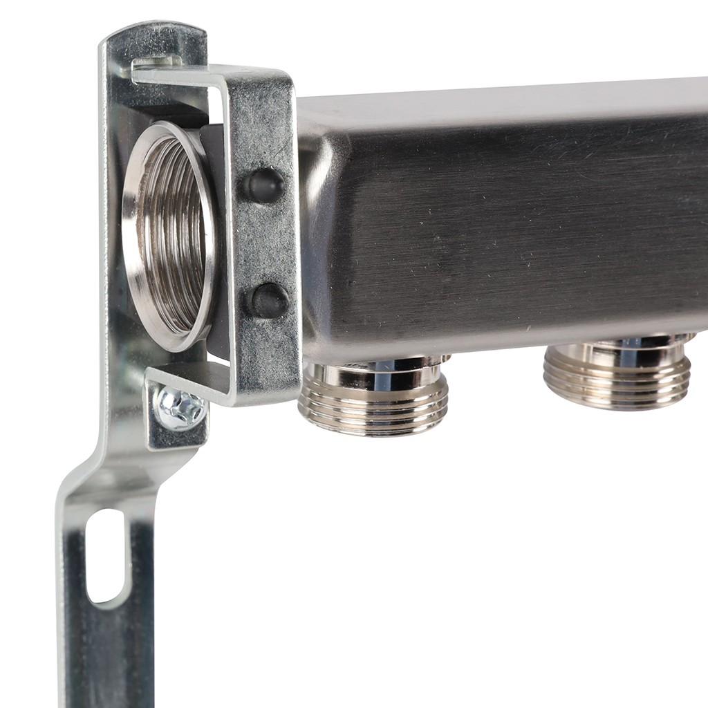 Коллектор из нержавеющей стали ROMMER для радиаторной разводки 9 выходов