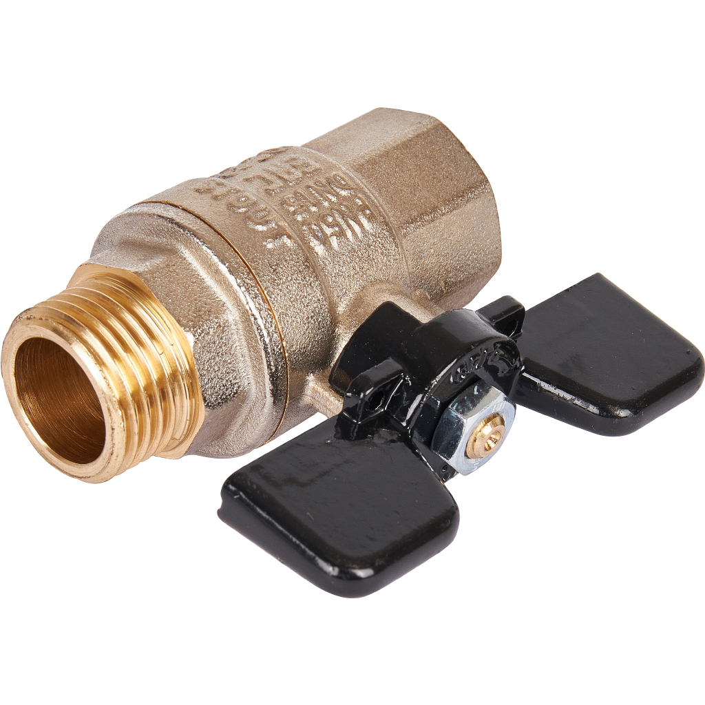 Кран шаровой полнопроходной STOUT ВР/НР, ручка бабочка 1/2