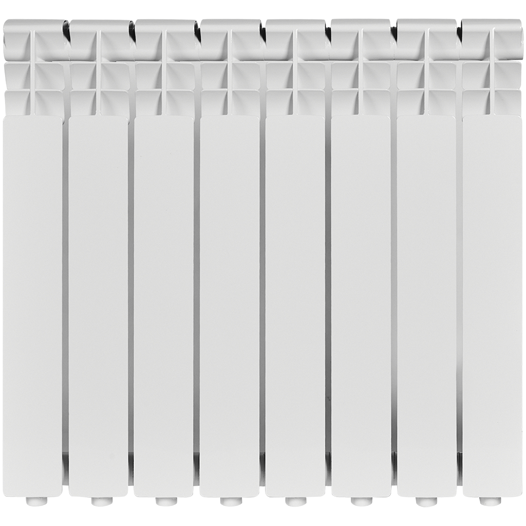 Радиатор алюминиевый ROMMER Optima 500 8 секций боковое подключение (RAL9016), RAL-0210-050008