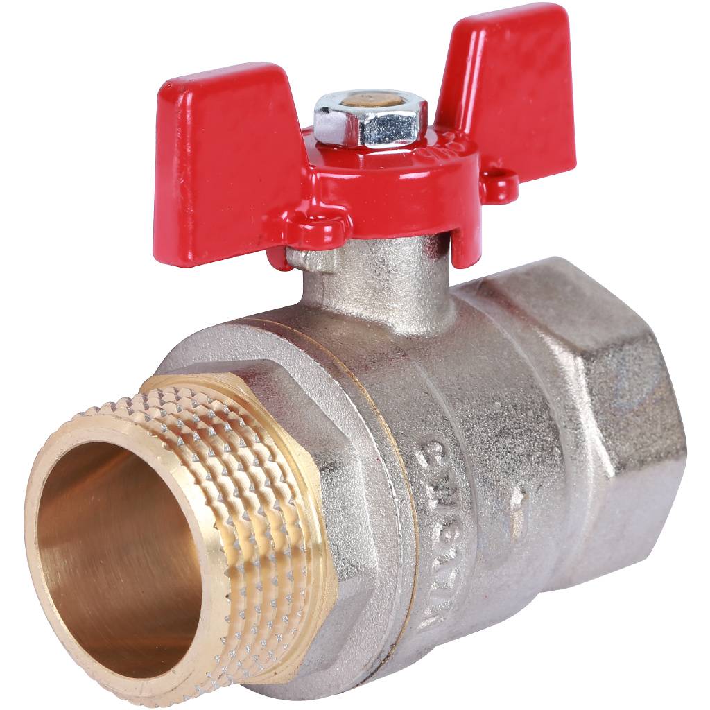 Кран шаровой ROMMER 1 ВН/НР, ручка бабочка, RBV-0004-0210225