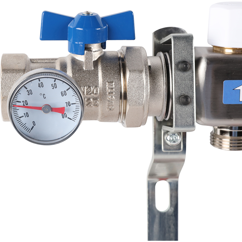 Коллектор из нержавеющей стали в сборе с расходомерами ROMMER 8 выходов, RMS-1210-000008