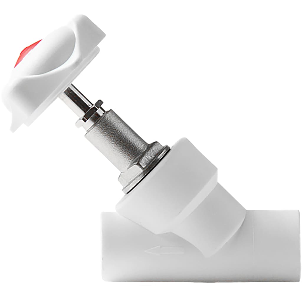 *Клапан Pro Aqua d= 20 PP-R (вентиль) косой Белый, PA42008