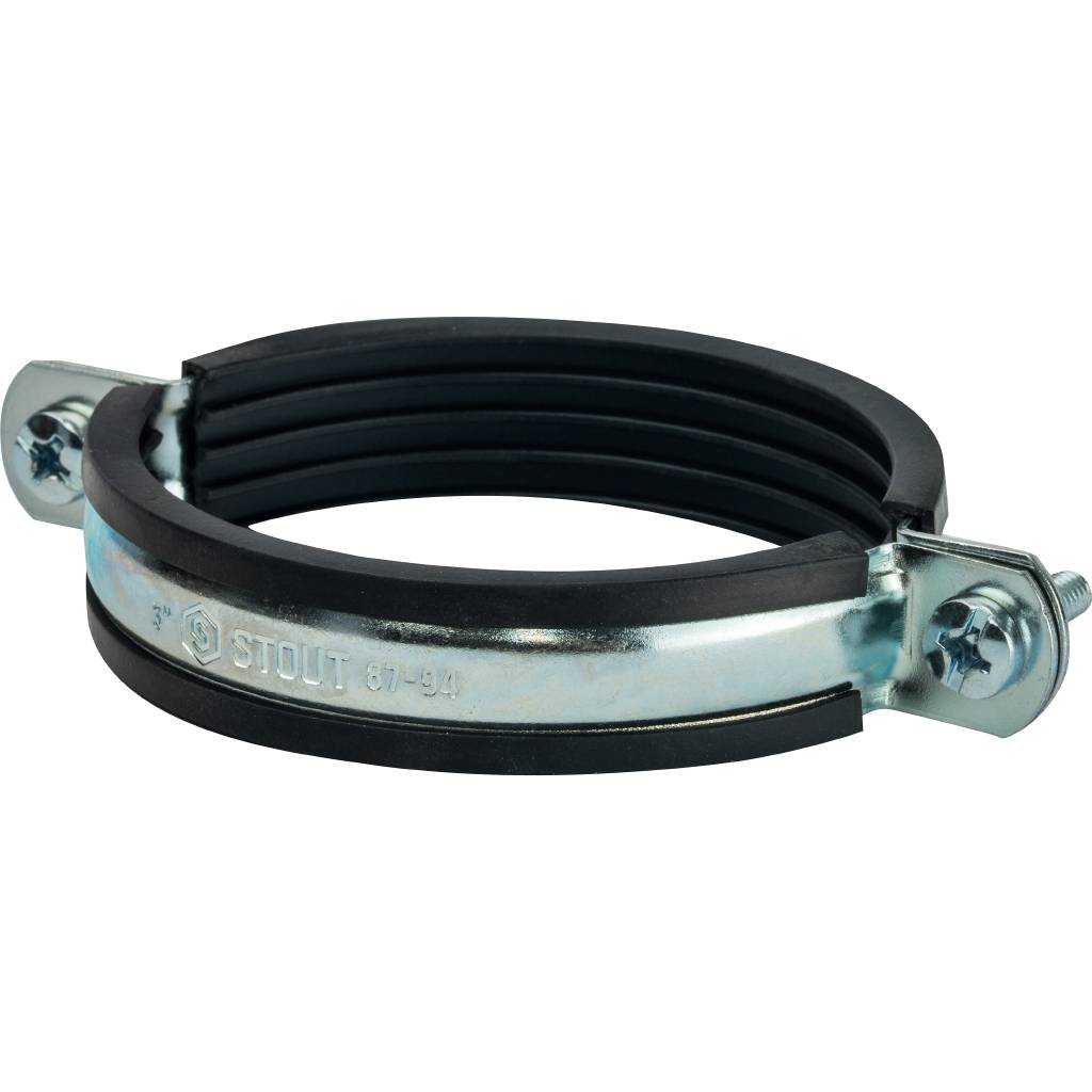 Комплект STOUT хомут+шпилька шуруп +дюбель пластиковый 3 (87-94), SAC-0020-100003