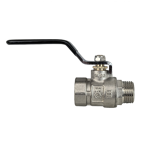 Кран шаровой ГОСТ ручка рычаг, латунь, внутренняя/наружная резьба  1/2,PN40 никель, RTP