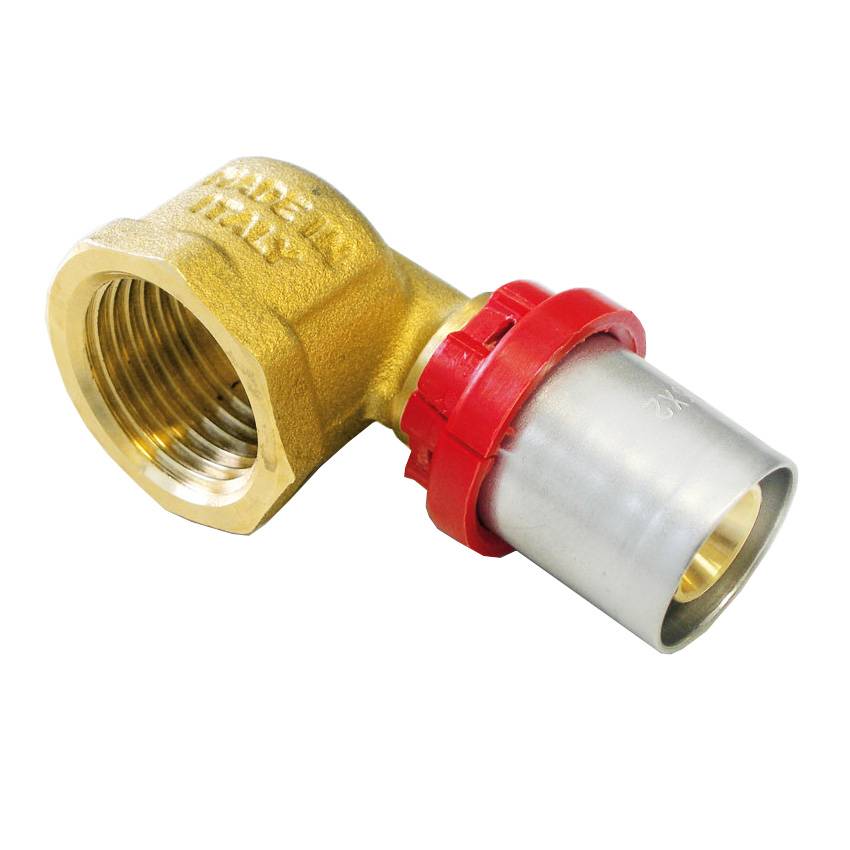 Угольник TIEMME с внутренней резьбой 32x1 для металлопластиковых труб прессовой, 1650057