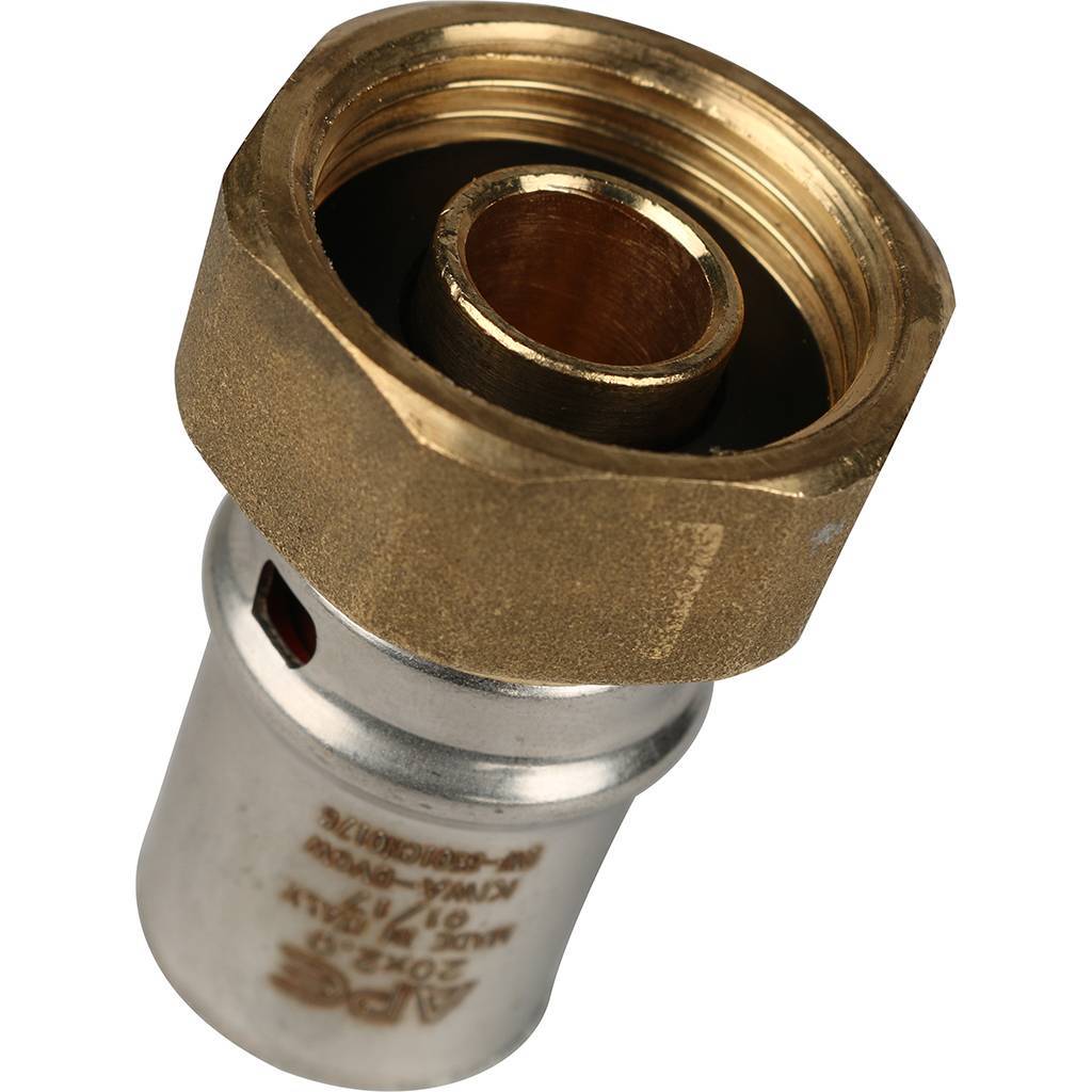 Переходник STOUT с накидной гайкой 3/4 х20 для металлопластиковых труб прессовой, SFP-0016-003420