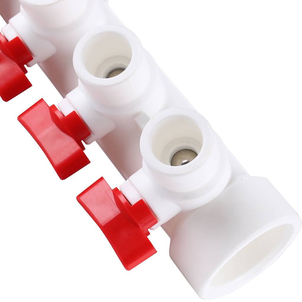 Коллектор с воздухоотводчиком и запорными кранами Kalde (6 выходов)