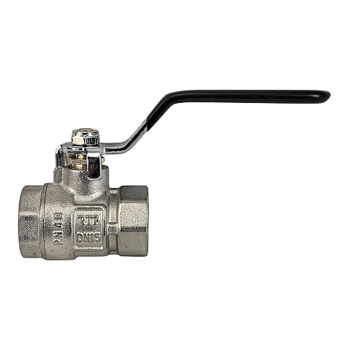 Кран шаровой ГОСТ ручка рычаг, латунь, внутренняя/внутренняя резьба 1,PN40 никель, RTP