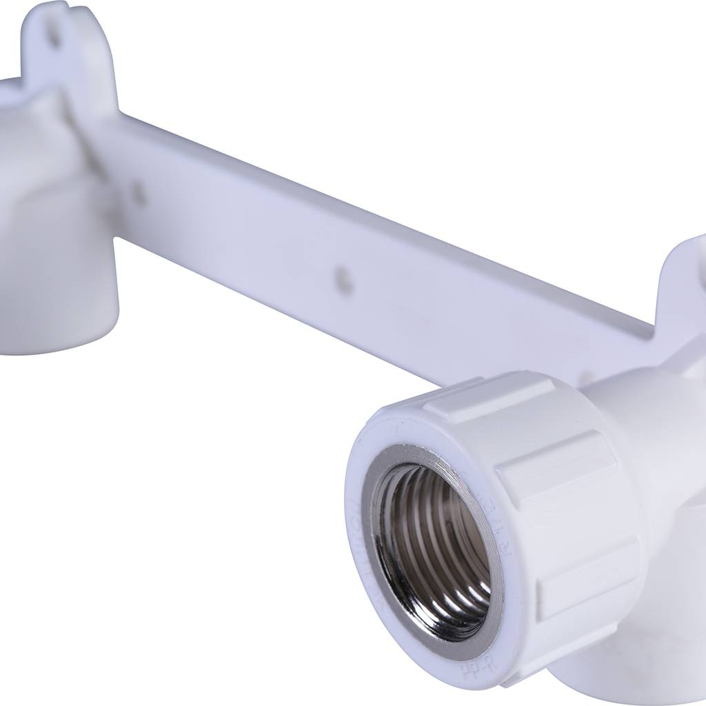 Настенный комплект Политэк 20х1/2 с внутренней резьбой для смесителя для полипропиленовых труб под сварку (цвет белый)