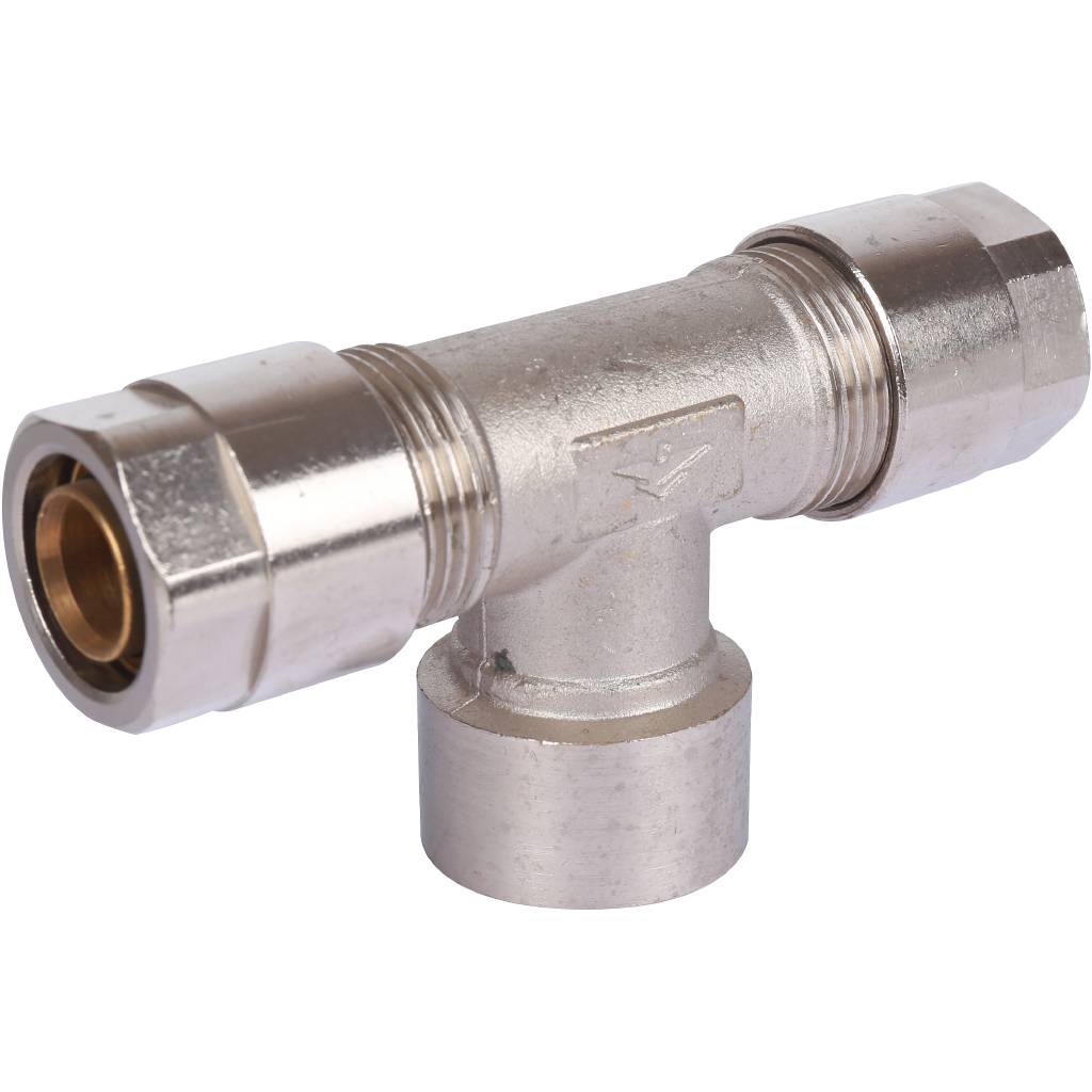 Тройник с внутр.резьбой Prandelli Multyrama (20х2,0х3/4) для металлопластиковых труб винтовой, 103.08.62.0