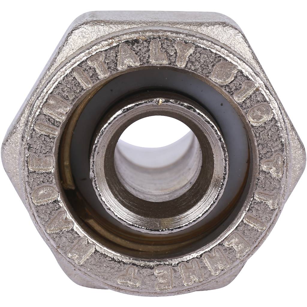 Переходник TIEMME НР 16х3/8 никелированный для металлопластиковых труб винтовой, 1600046