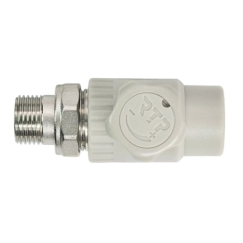 Кран шаровой для радиатора прямой PPR 20х1/2,  серый, РТП