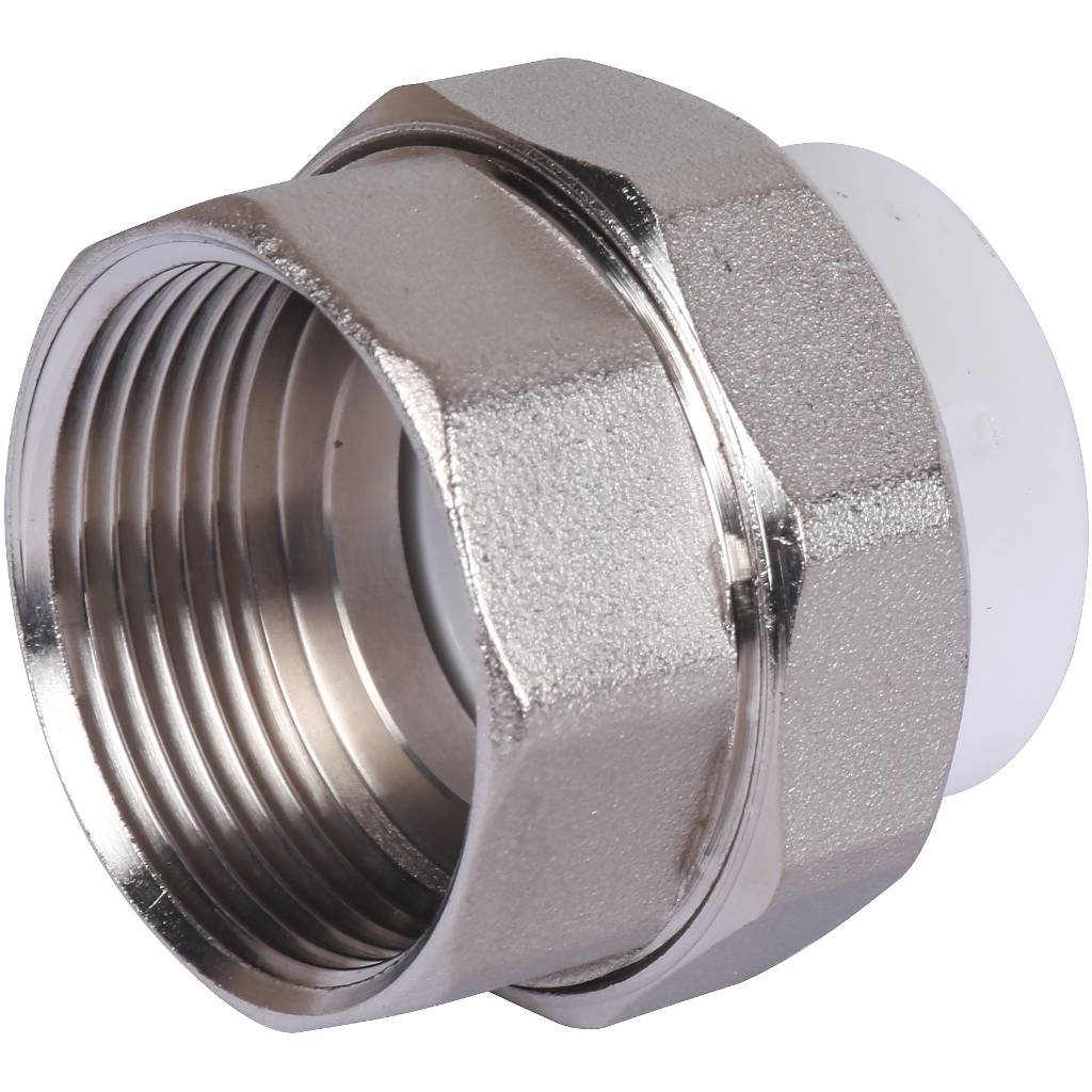 Муфта разъемная с внутренней резьбой Политэк 32х1 1/4 для полипропиленовых труб под сварку (цвет белый)