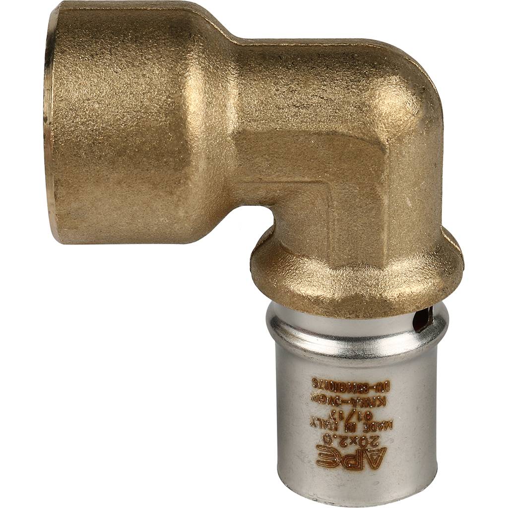 Угольник-переходник STOUT с внутренней резьбой 3/4 х20 для металлопластиковых труб прессовой, SFP-0010-003420