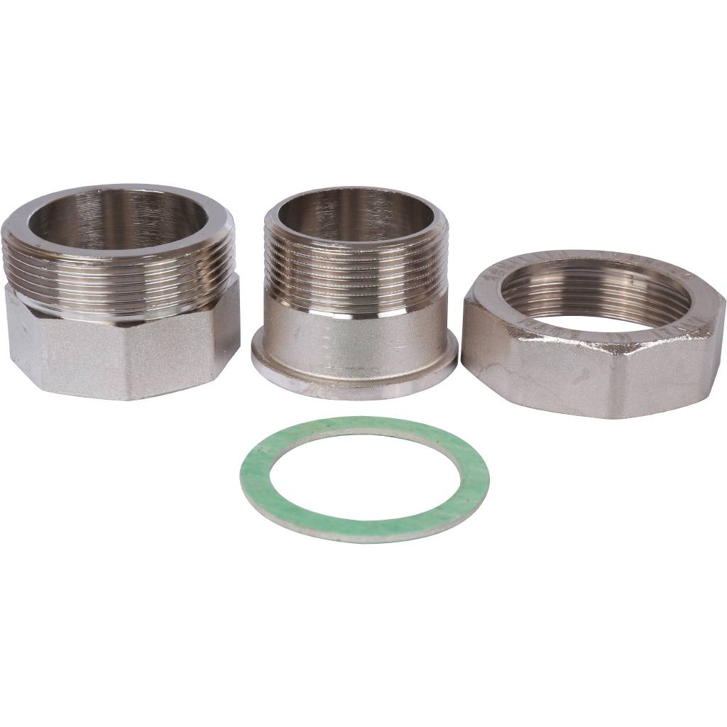 Разъемное соединение STOUT американка ВН 1 1/2 никелированное, уплотнение под гайкой по плоскости, SFT-0045-000112