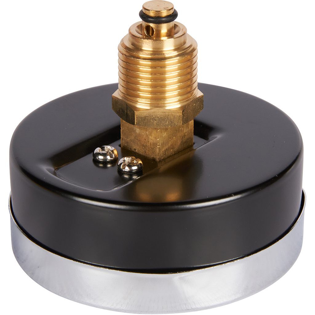 Термоманометр аксиальный ROMMER 80 мм 120 градусов в комплекте с автоматическим запорным клапаном 1/2