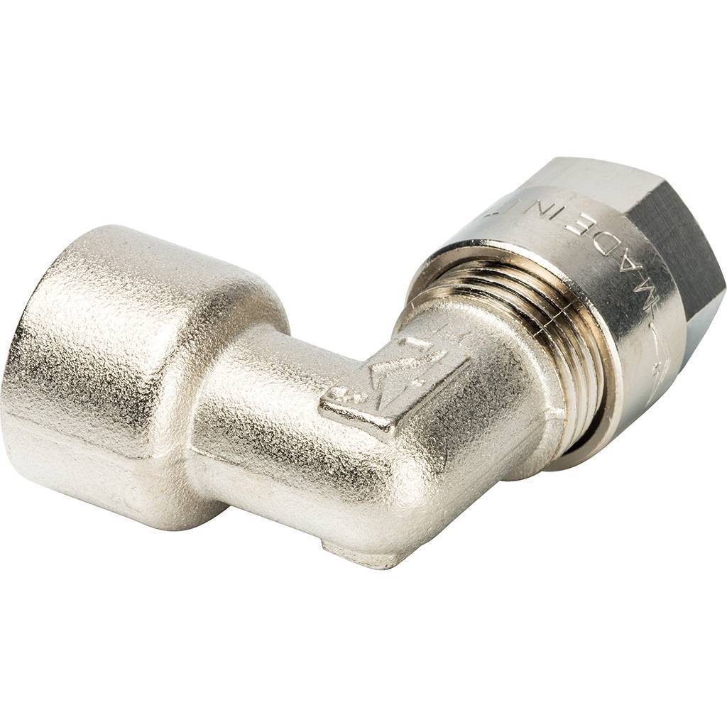 Угольник 90 с внутр.резьбой Prandelli Multyrama (16х2,0х1/2) для металлопластиковых труб винтовой, 103.04.51.6