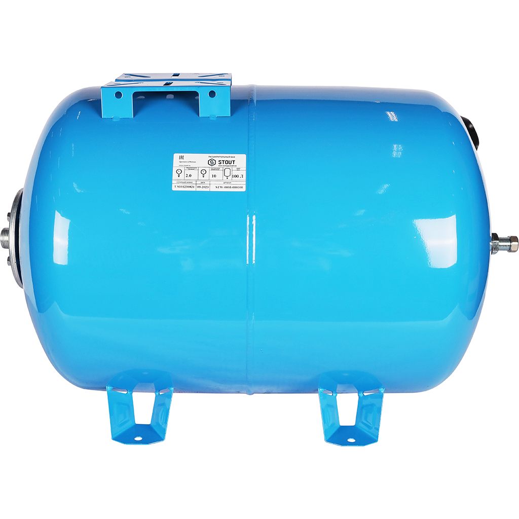 Расширительный бак STOUT STW-0003 гидроаккумулятор 100 л. горизонтальный (цвет синий)