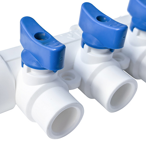 Коллектор с шаровым краном универсальный PPR 32х20/3, RTP