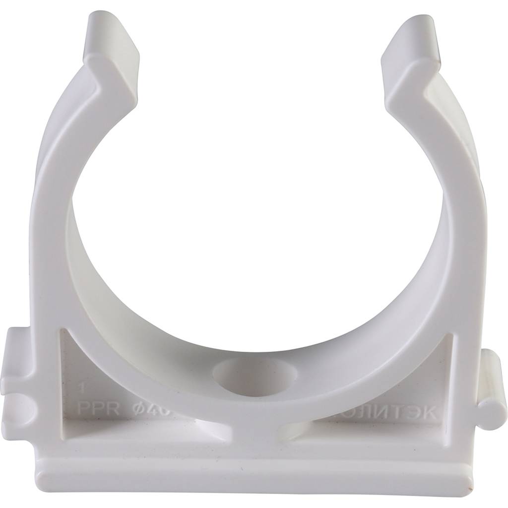 Крепление Политэк d=40 для полипропиленовых труб под сварку (цвет белый)