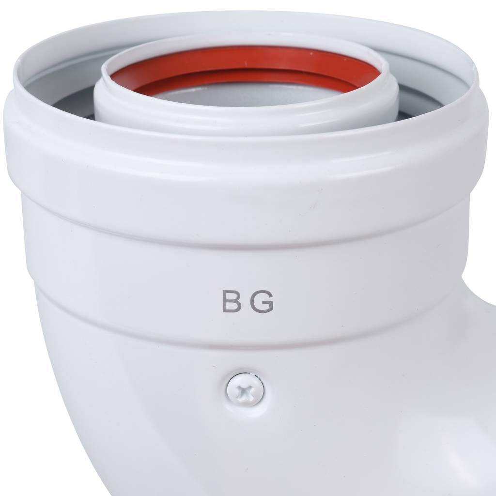 Отвод Baxi KHG (New) DN 60/100 коаксиальный 90 (трубопровод), без муфты