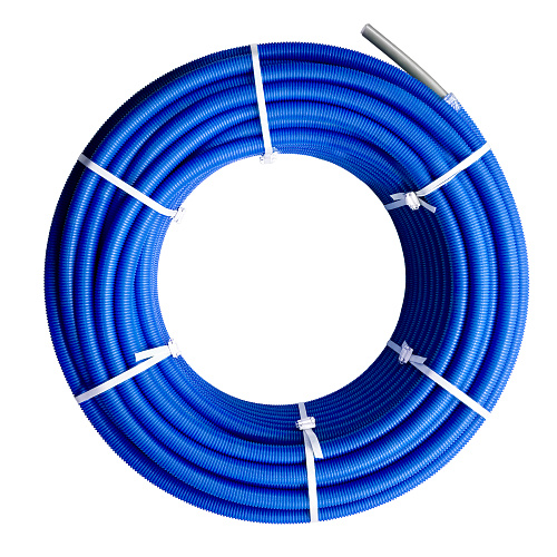 Труба EVOH PE-Xa в гофроизоляции 16х2,2х23, 100м синяя, RTP