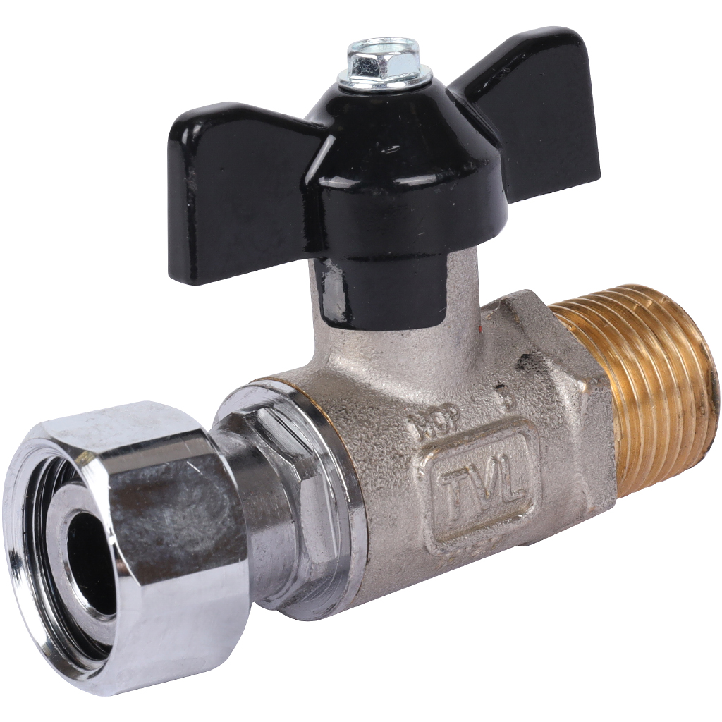 Кран шаровой STOUT 1/2x1/2 с накидной гайкой, НР/накидная гайка, ручка бабочка, SVB-1009-000015