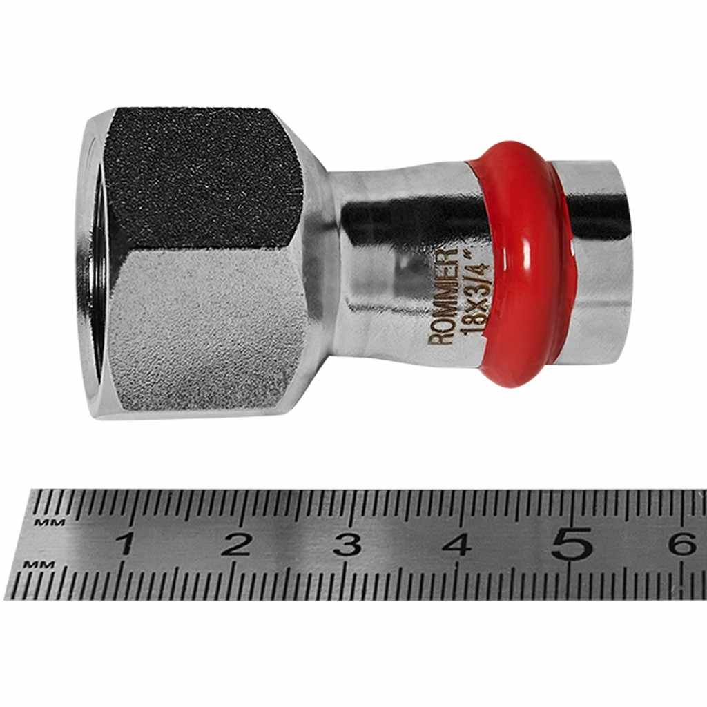 Переходник ROMMER ВПр-ВР, 18х3/4, из нержавеющей стали прессовой, RSS-1022-001834