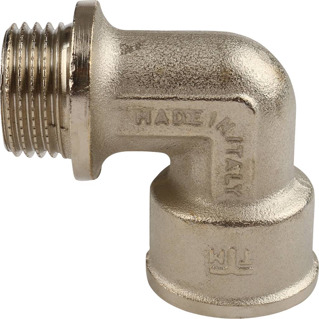 Угольник TIEMME НВ никелированный с упором 1/2х1/2, 1500141