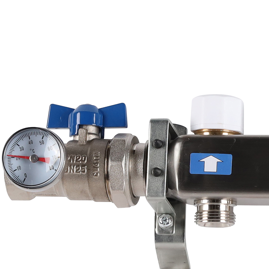 Коллектор из нержавеющей стали в сборе без расходомеров ROMMER 9 выходов, RMS-3210-000009