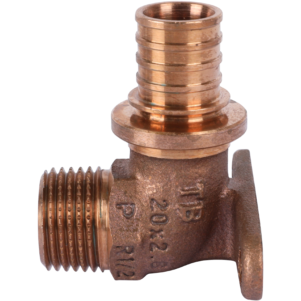 Угольник настенный РЕХАУ с наружной резьбой 20-R 1/2 RX+ для труб из сшитого полиэтилена аксиальный