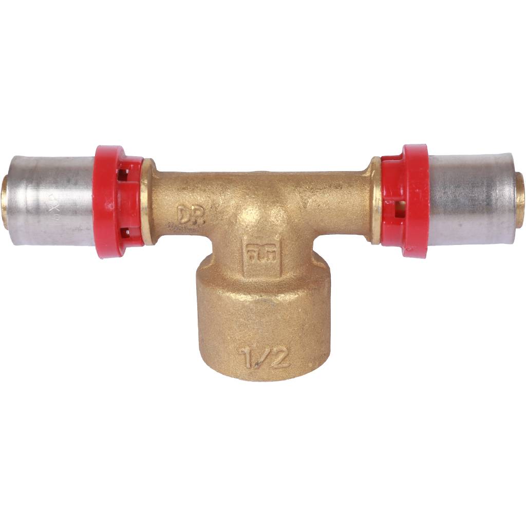 Тройник TIEMME с внутренней резьбой 16х1/2x16, 1670005(аналог 1650031)