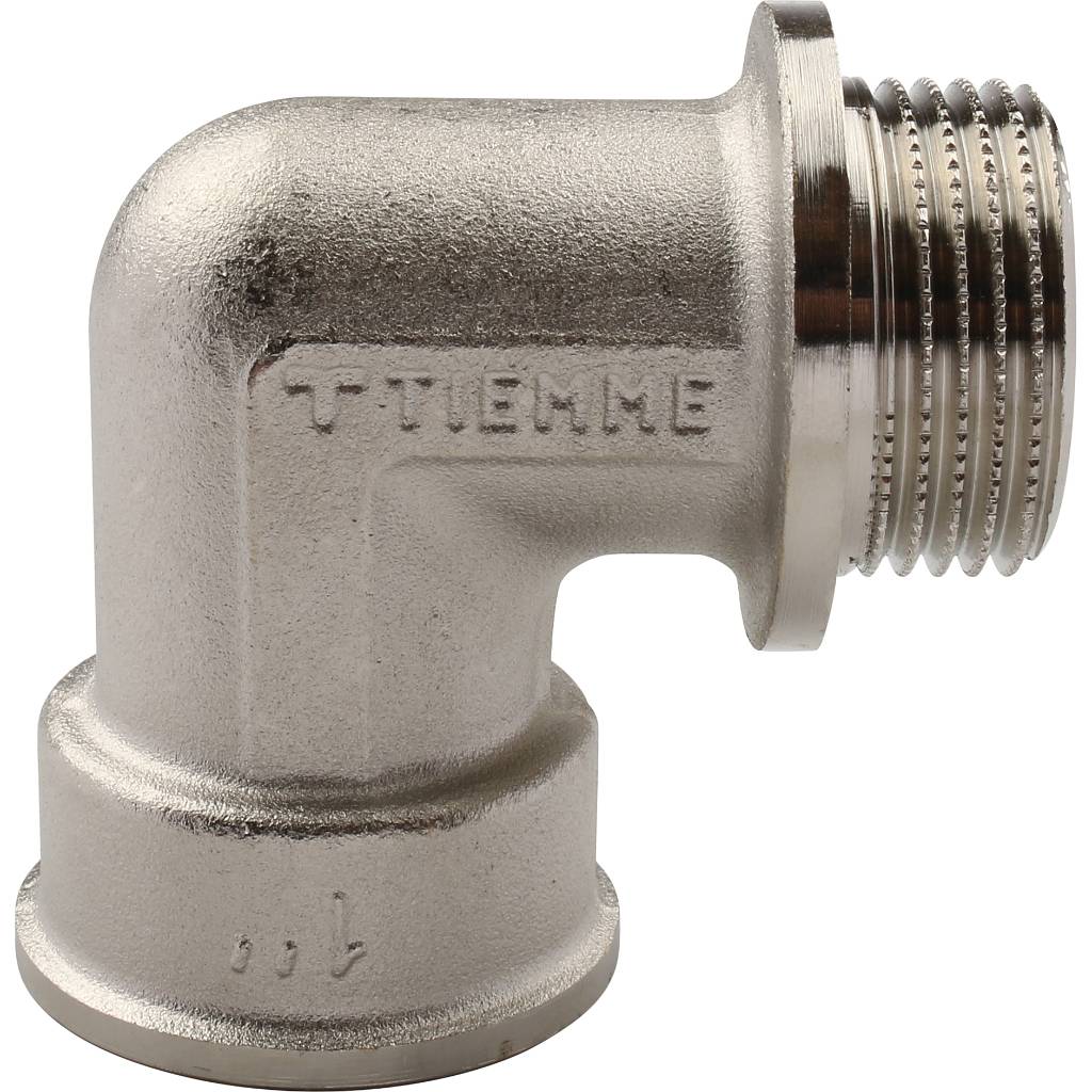 Угольник TIEMME НВ никелированный с упором 1х1, 1500291