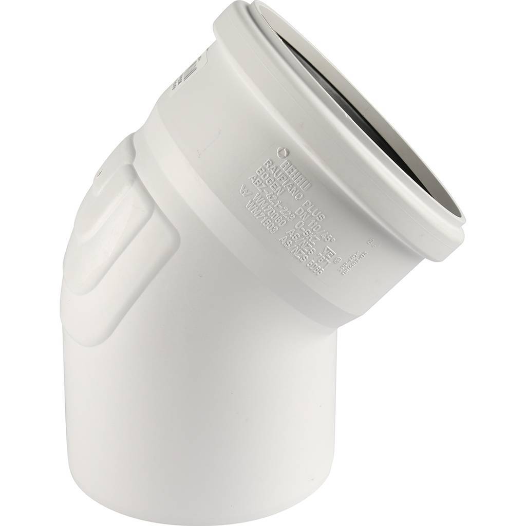 Отвод РЕХАУ RAUPIANO PLUS диам. 110 на 45°, 11231361001