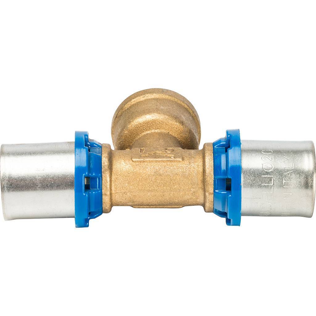 Тройник Prandelli Multyrama (внутр.резьба, 20х2х 3/4 профиль H, TH, U) для металлопластиковых труб прессовой, 509.08.62.0