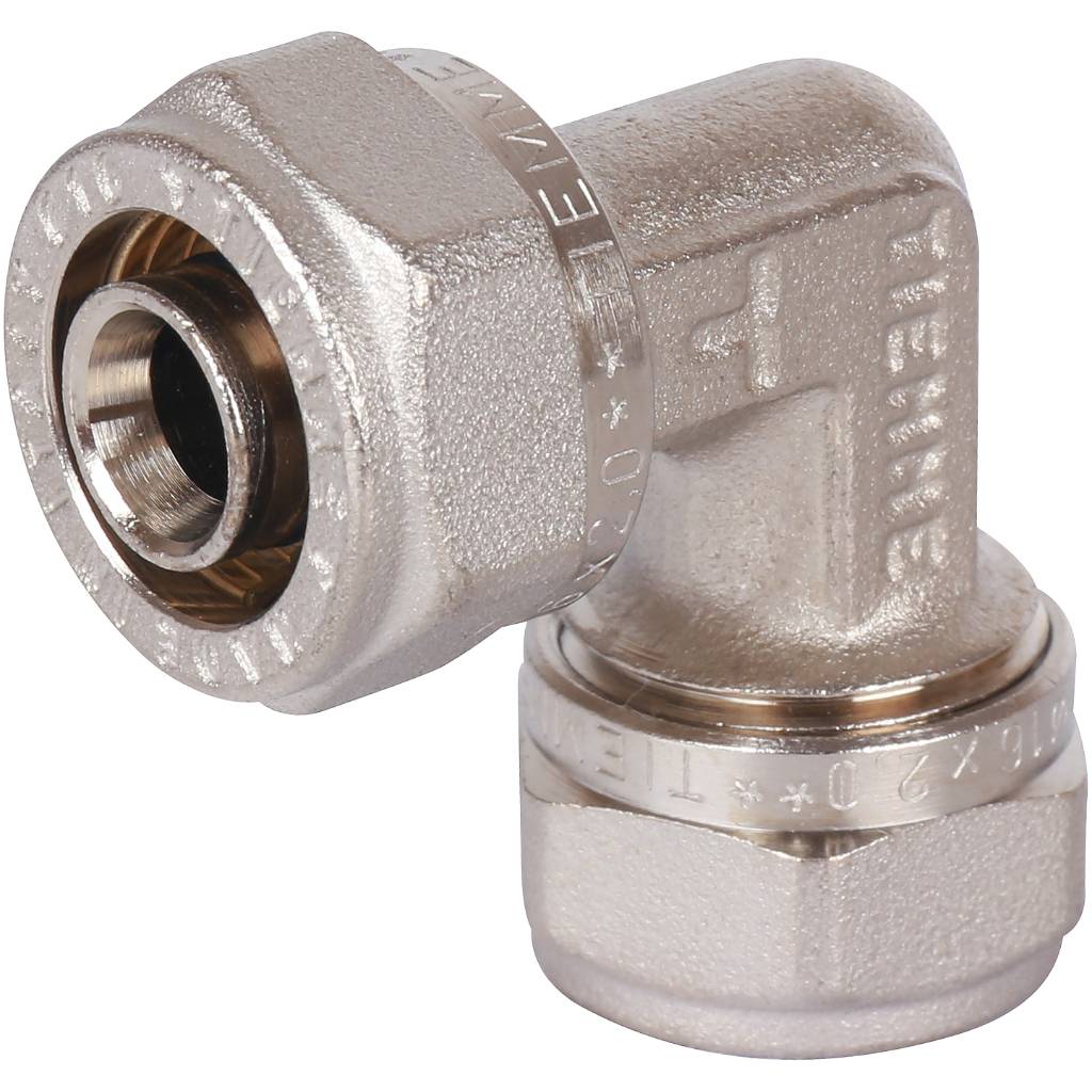 Угольник TIEMME 90° (16х2.0) для металлопластиковых труб винтовой, 1600008