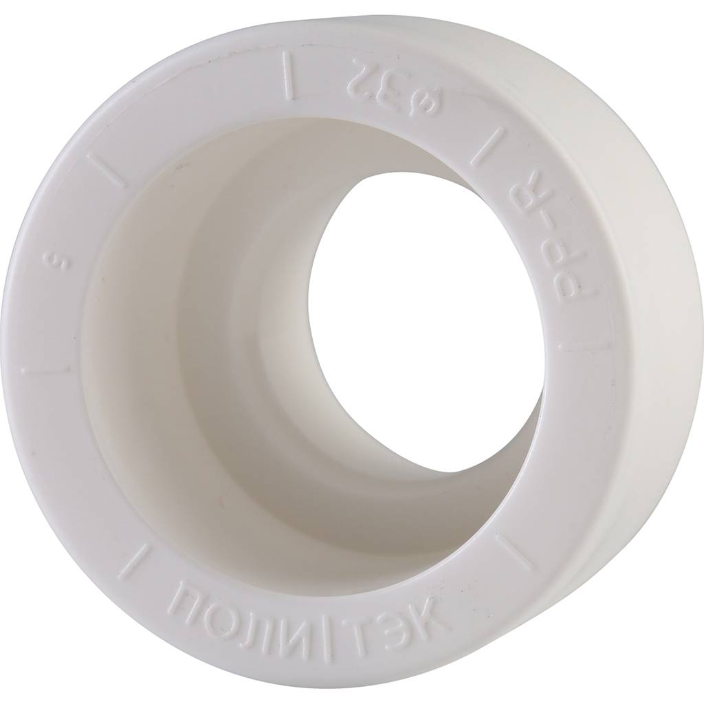 Муфта переходная Политэк 32х25 внутр./внутр. для полипропиленовых труб под сварку (цвет белый), 9000003225